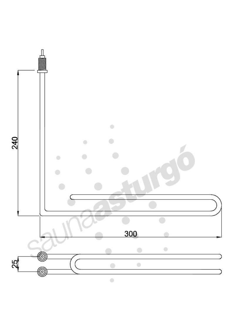 Resistencia de recambio para generador de vapor Astral Pool RTLJ1000 medidas