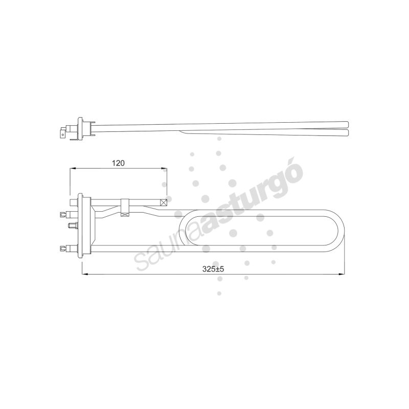 Resistencia de recambio para generador de vapor Helo SEPD115 medidas