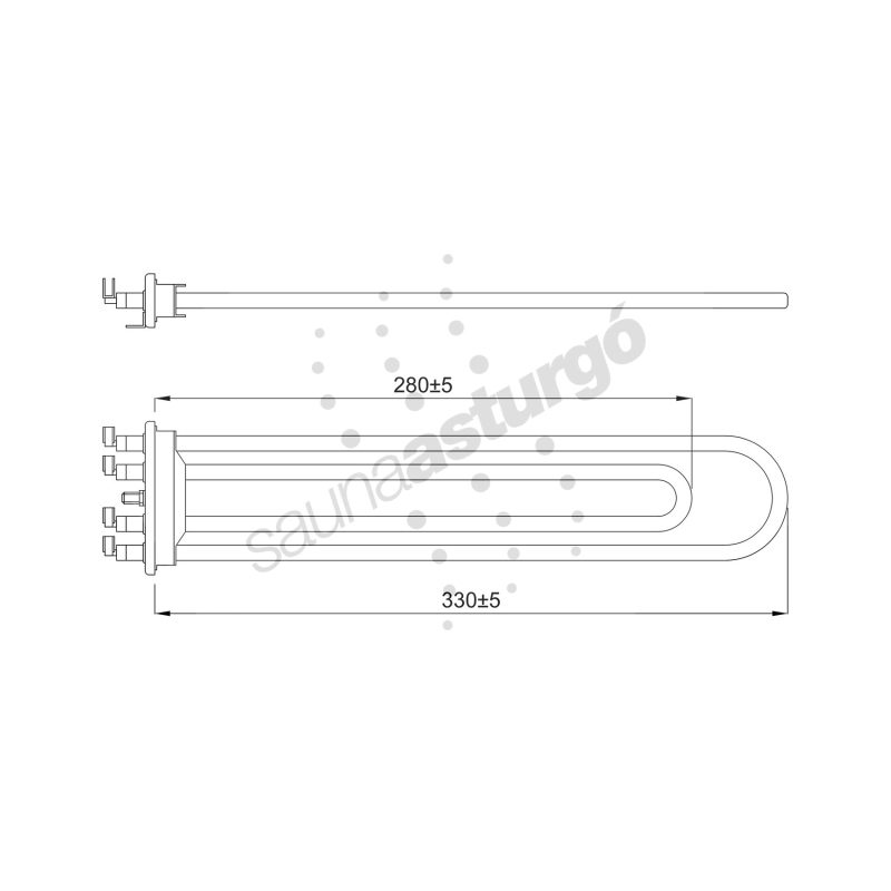 Resistencia de recambio para generador de vapor Helo 116 medidas