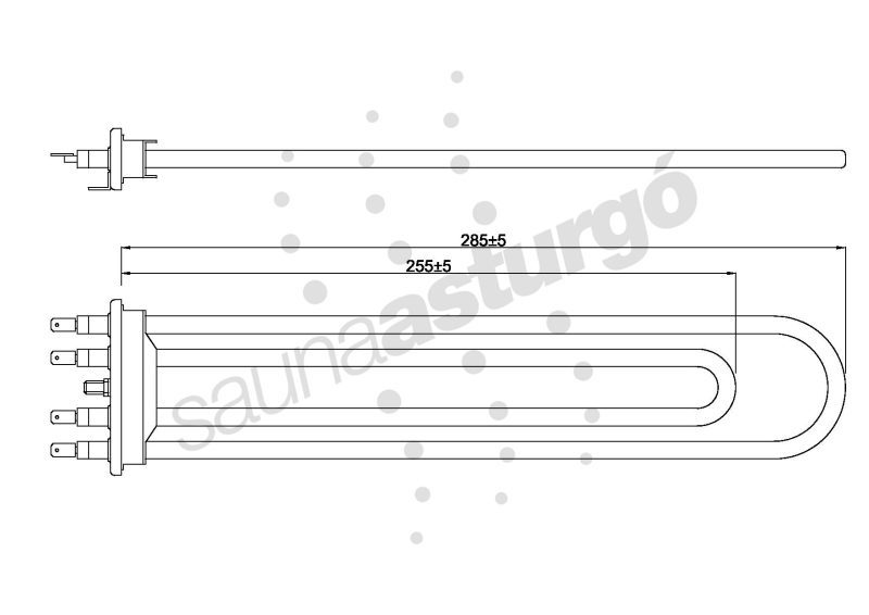 Resistencia de recambio para generador de vapor Tylo RTLG4000 medidas