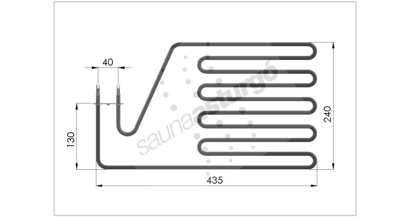 Resistencia de recambio para sauna Harvia ZSP240 medidas