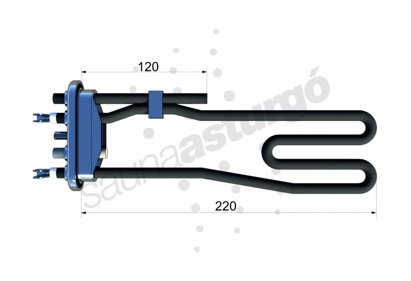 Resistencia eléctrica para generador de vapor SAWO RTLWS2000F medidas