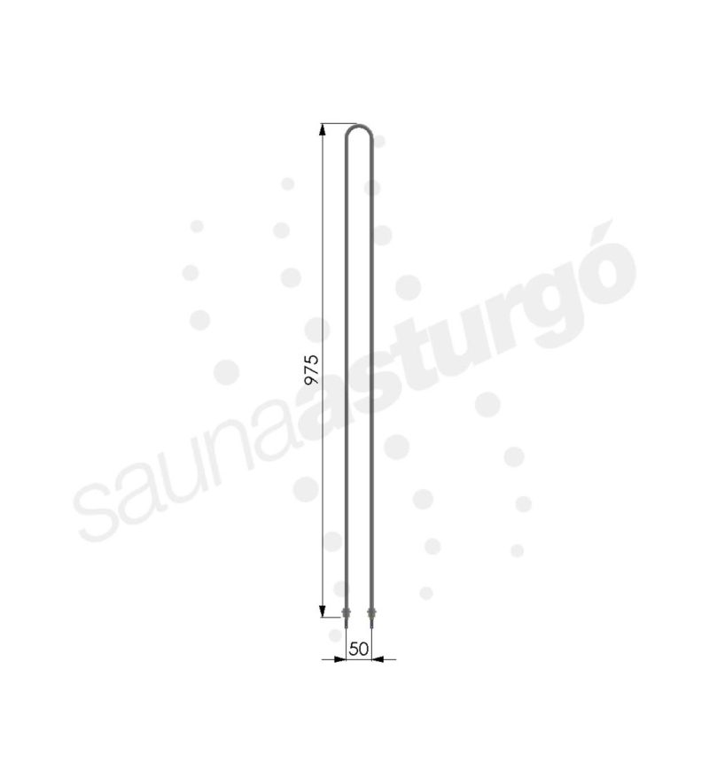 Resistencia de recambio para sauna EOS RTN1000 medidas