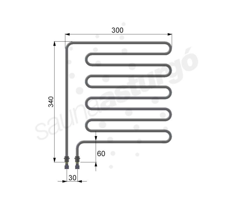 Resistencia de recambio para sauna RTR1500 medidas